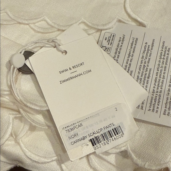 ZIMMERMANN Carnaby Scallop Broderie Anglaise Linen Flared Pants - Picture 5 of 14